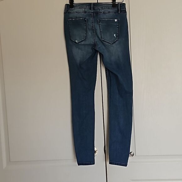 Bebe Women's Distressed Denim Jean 27 Light Blue Washed - Picture 4 of 16